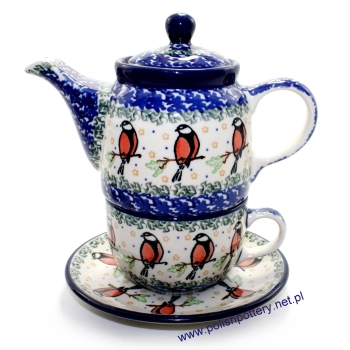 Czajniczek 0,5L z filiżanką 0,2L II Gatunek dek. Sikorki